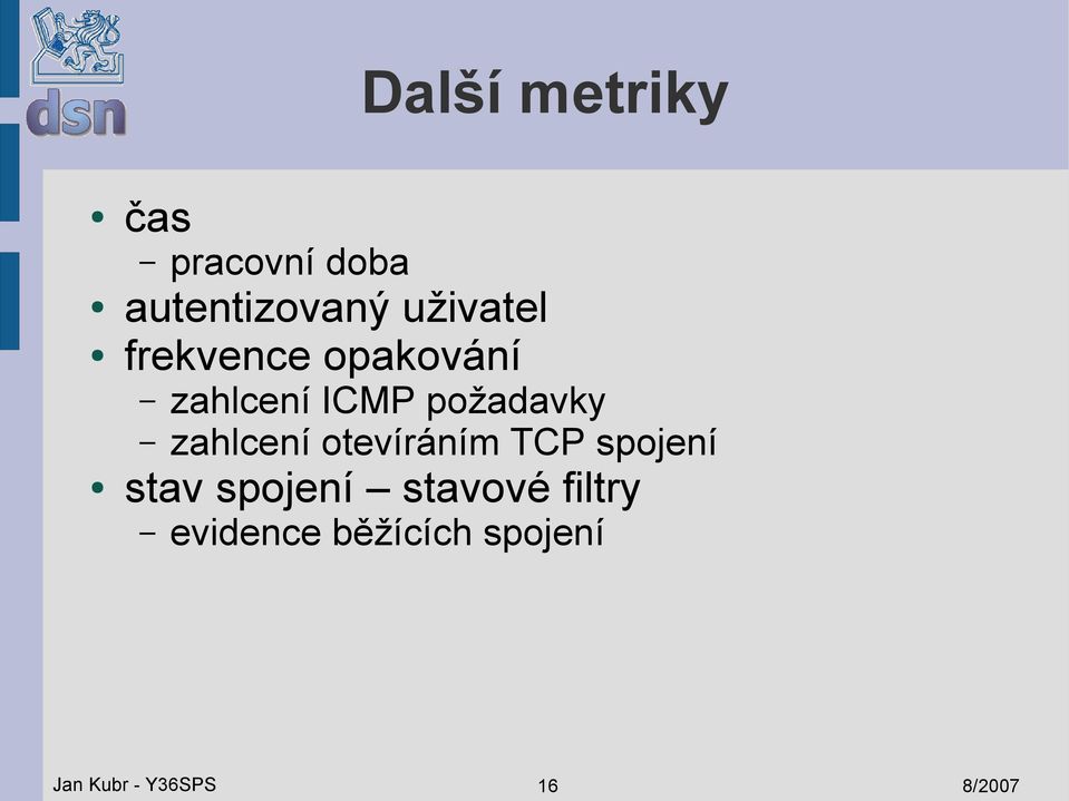 zahlcení otevíráním TCP spojení stav spojení stavové