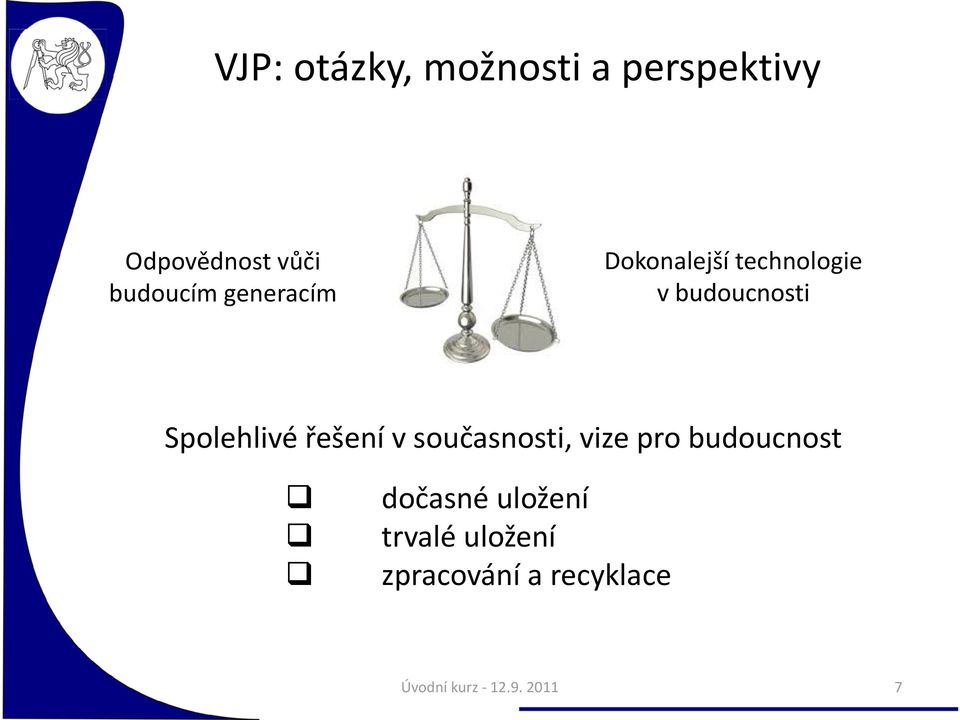 Spolehlivé řešení v současnosti, vize pro budoucnost dočasné