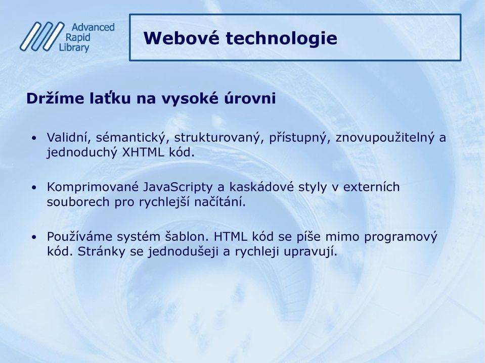 Komprimované JavaScripty a kaskádové styly v externích souborech pro rychlejší