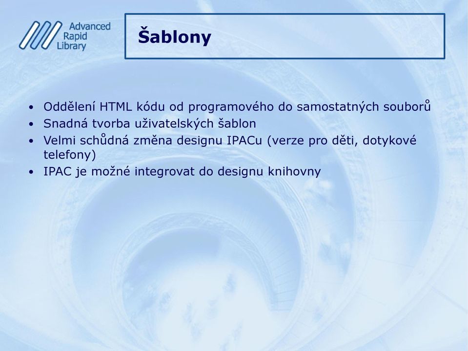 šablon Velmi schůdná změna designu IPACu (verze pro