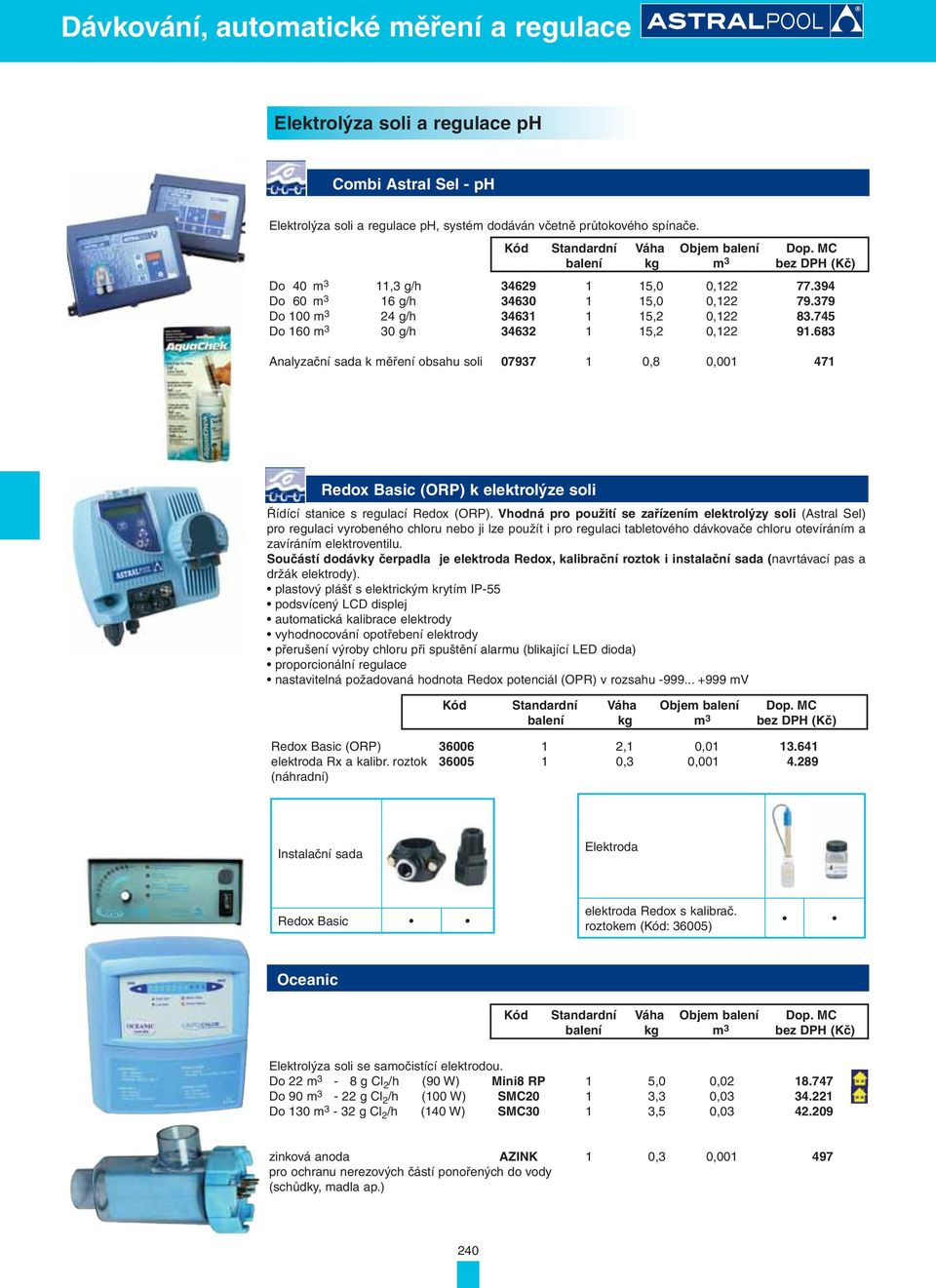 683 Analyzační sada k měření obsahu soli 07937 1 0,8 0,001 471 Redox Basic (ORP) k elektrolýze soli Řídící stanice s regulací Redox (ORP).