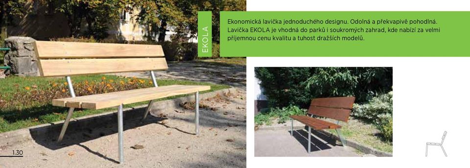 Lavička EKOLA je vhodná do parků i soukromých