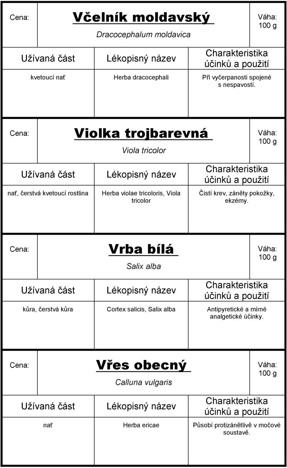 krev, záněty pokožky, ekzémy.