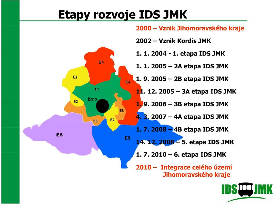 2005 3A etapa IDS JMK 1. 9. 2006 3B etapa IDS JMK 4. 3. 2007 4A etapa IDS JMK 1. 7.