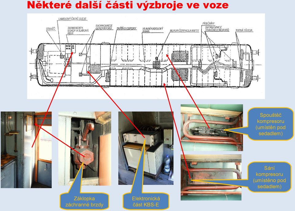 sedadlem) Sání kompresoru (umístěno pod