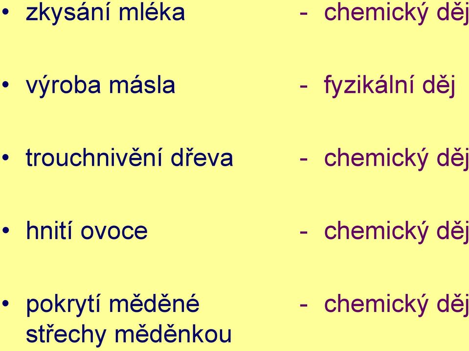 chemický děj hnití ovoce - chemický děj