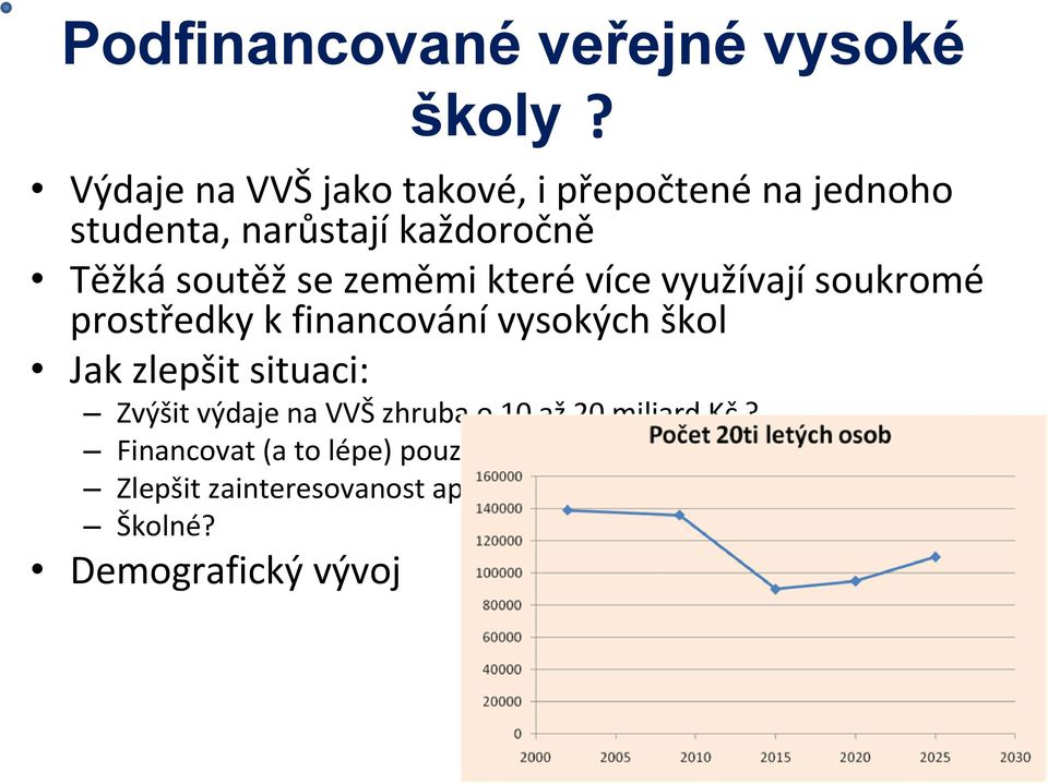 které více využívají soukromé prostředky k financování vysokých škol Jak zlepšit situaci: Zvýšit výdaje na