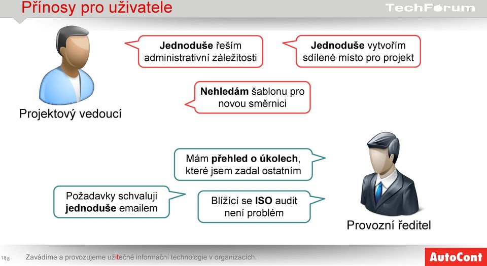 jednoduše emailem Mám přehled o úkolech, které jsem zadal ostatním Blížící se ISO audit není