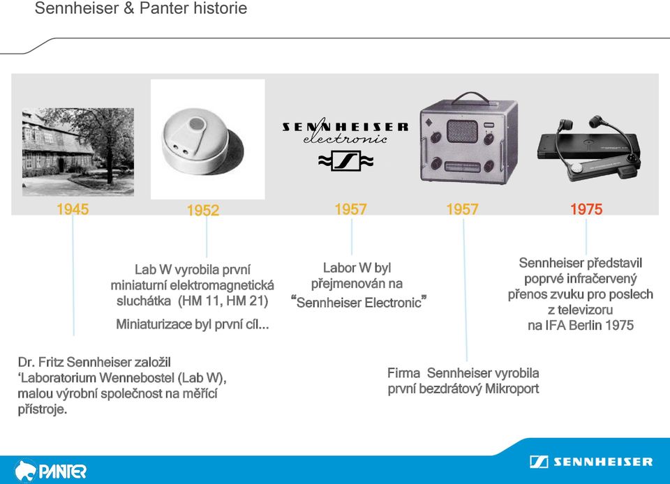 .. Labor W byl přejmenován na Sennheiser Electronic Sennheiser představil poprvé infračervený přenos zvuku pro