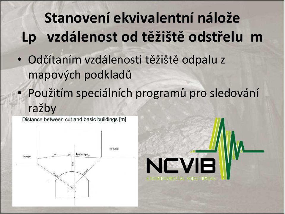 vzdálenostitěžištěodpalu z mapových