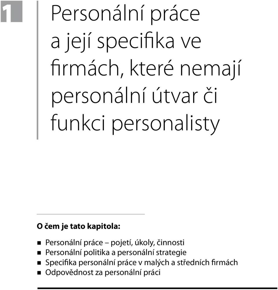 pojetí, úkoly, činnosti Personální politika a personální strategie