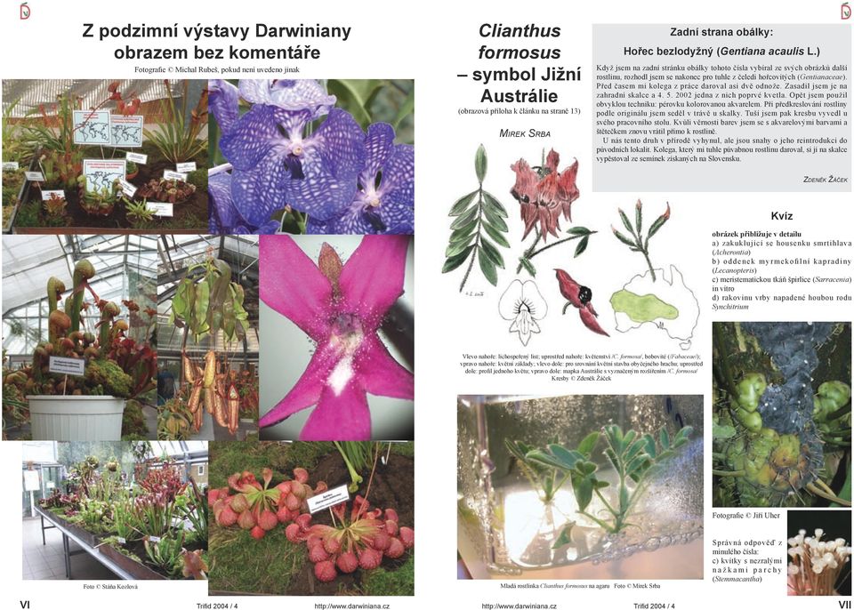 ) Když jsem na zadní stránku obálky tohoto čísla vybíral ze svých obrázků další rostlinu, rozhodl jsem se nakonec pro tuhle z čeledi hořcovitých (Gentianaceae).