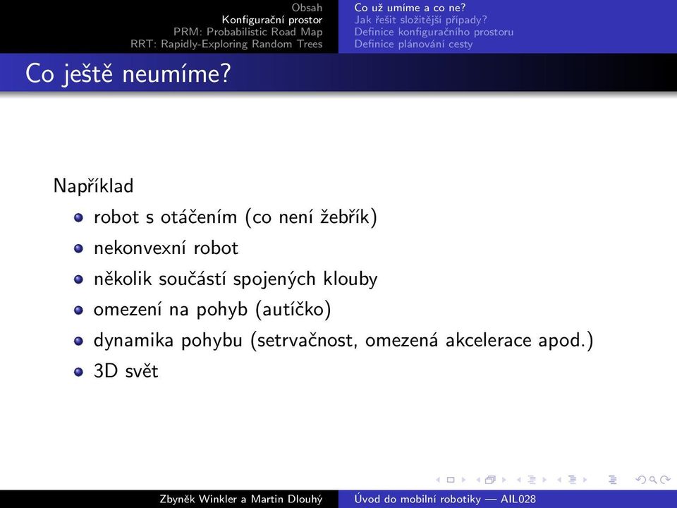 otáčením (co není žebřík) nekonvexní robot několik součástí spojených klouby