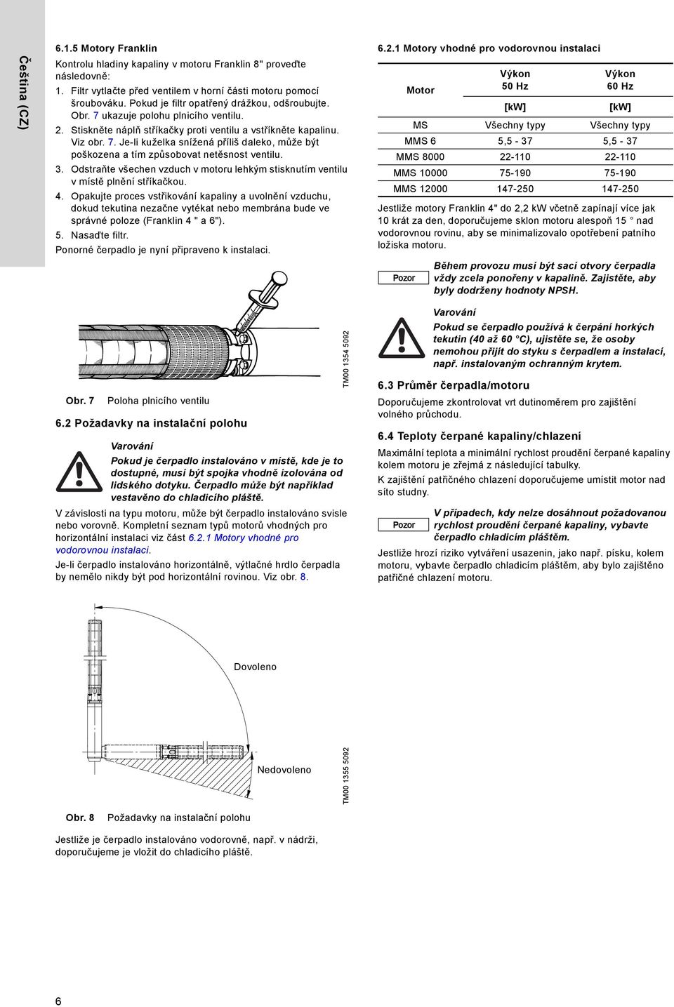 3. Odstraňte všechen vzduch v motoru lehkým stisknutím ventilu v místě plnění stříkačkou. 4.