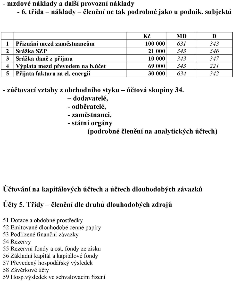 energii 30 000 634 342 - zúčtovací vztahy z obchodního styku účtová skupiny 34.