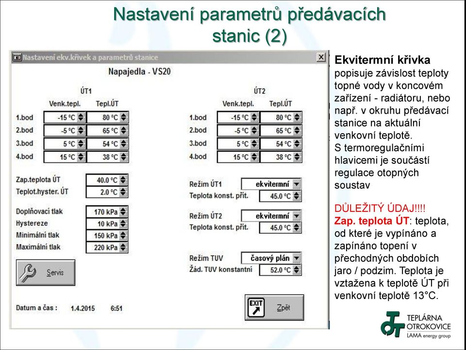 S termoregulačními hlavicemi je součástí regulace otopných soustav DŮLEŽITÝ ÚDAJ!!!! Zap.