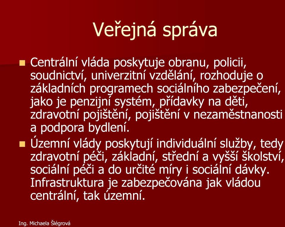 nezaměstnanosti a podpora bydlení.