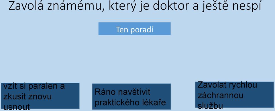 zkusit znovu usnout Ráno navštívit