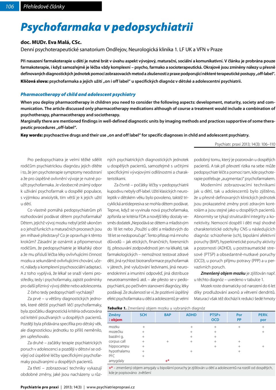 V článku je probrána pouze farmakoterapie, i když samozřejmě je léčba vždy komplexní psycho, farmako a socioterapeutická.