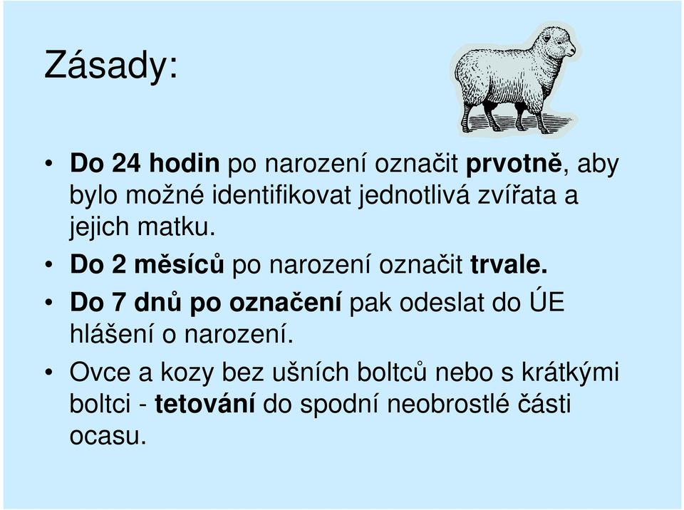 Do 2 měsíců po narození označit trvale.