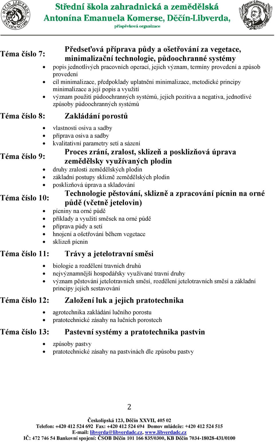 využití význam použití půdoochranných systémů, jejich pozitiva a negativa, jednotlivé způsoby půdoochranných systémů Zakládání porostů vlastnosti osiva a sadby příprava osiva a sadby kvalitativní