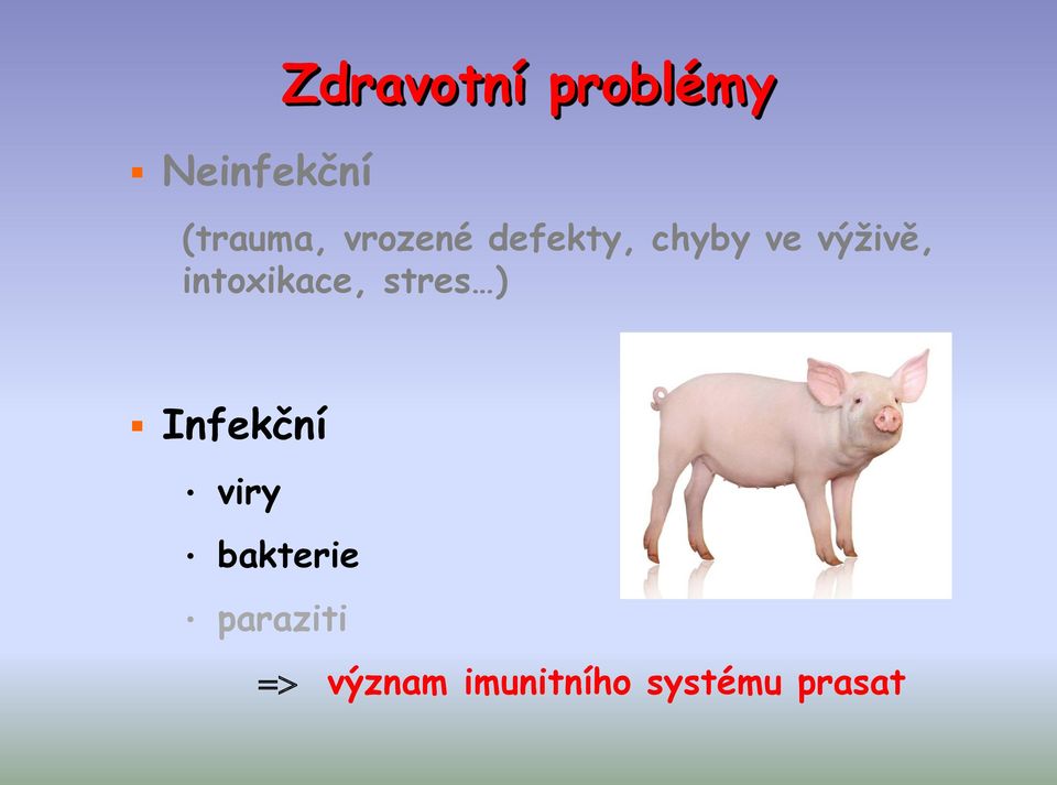 intoxikace, stres ) Infekční viry