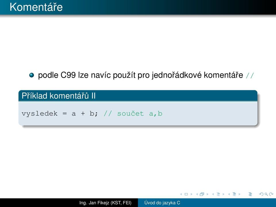 komentáře // Příklad