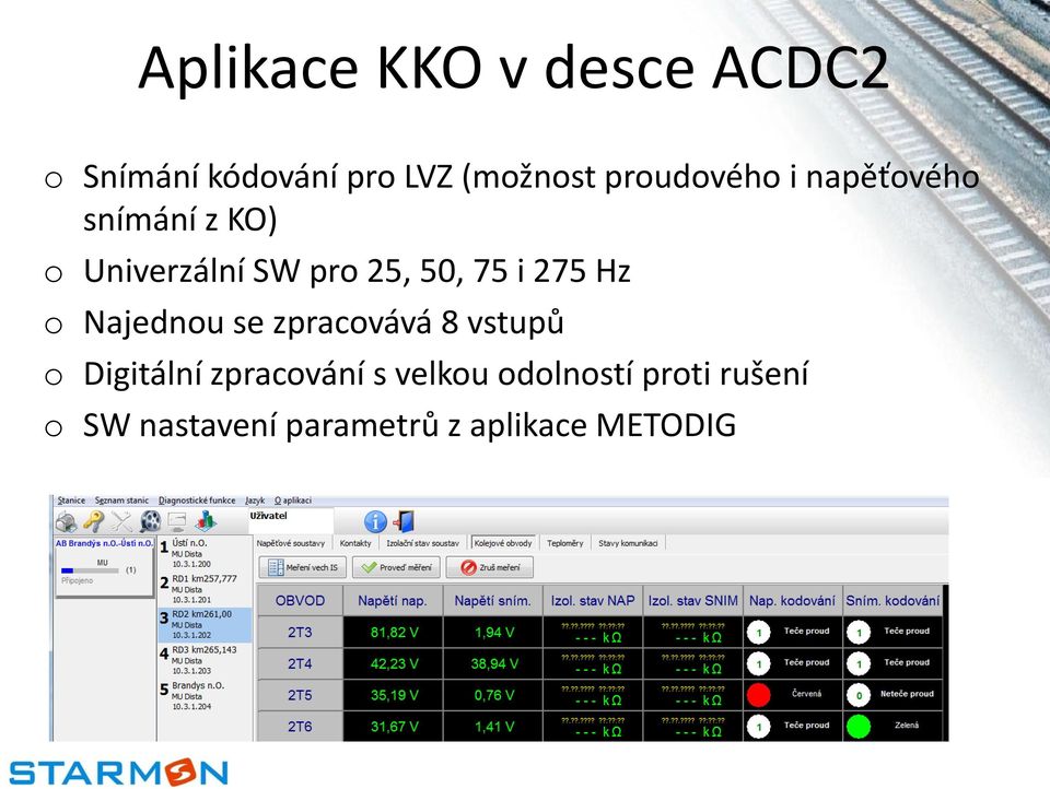 i 275 Hz Najednu se zpracvává 8 vstupů Digitální zpracvání s