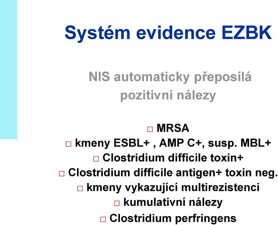 MBL+ Clostridium difficile toxin+ Clostridium difficile