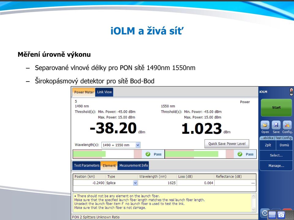 pro PON sítě 1490nm 1550nm