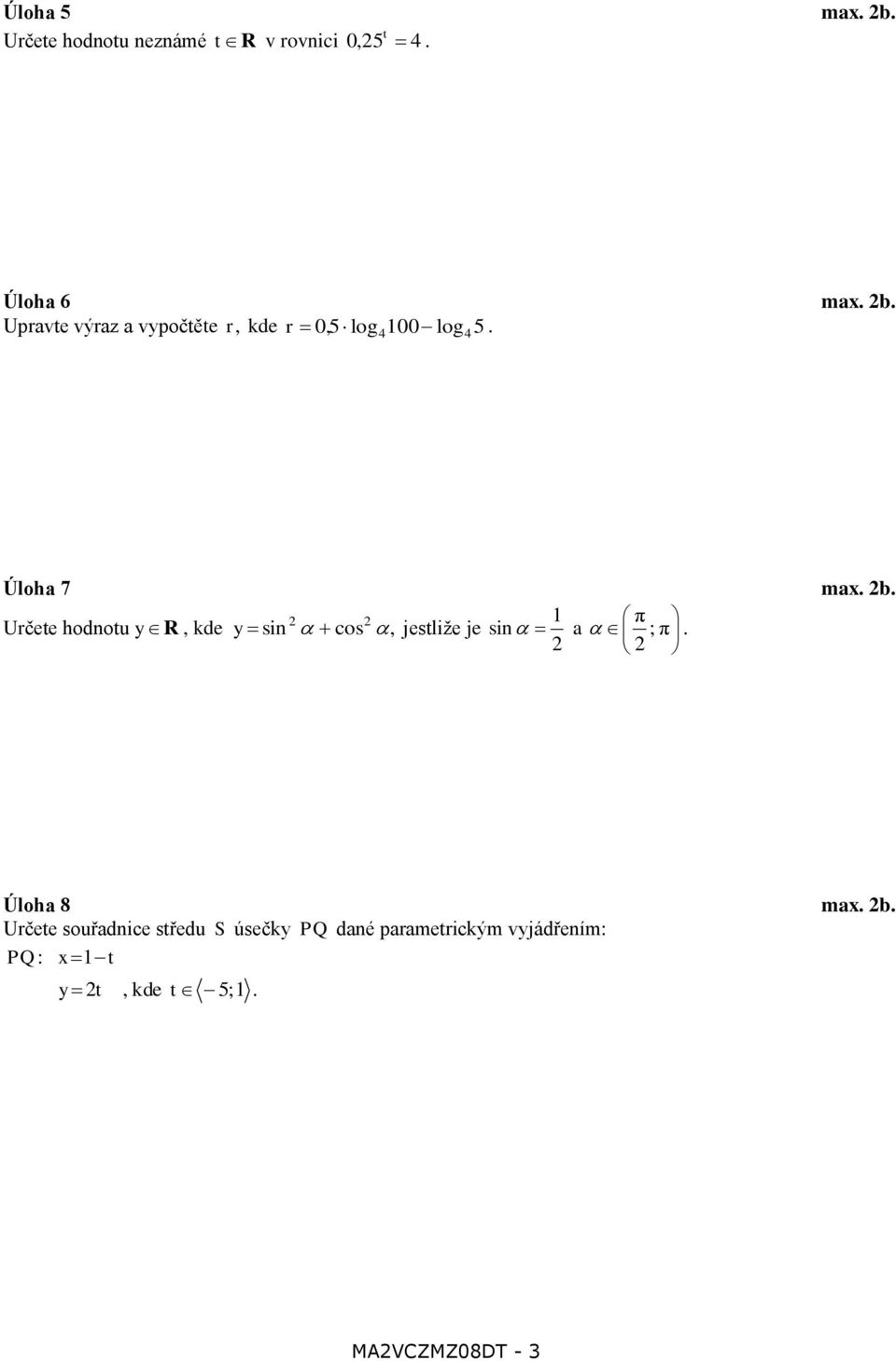 Úloha 8 max. b.