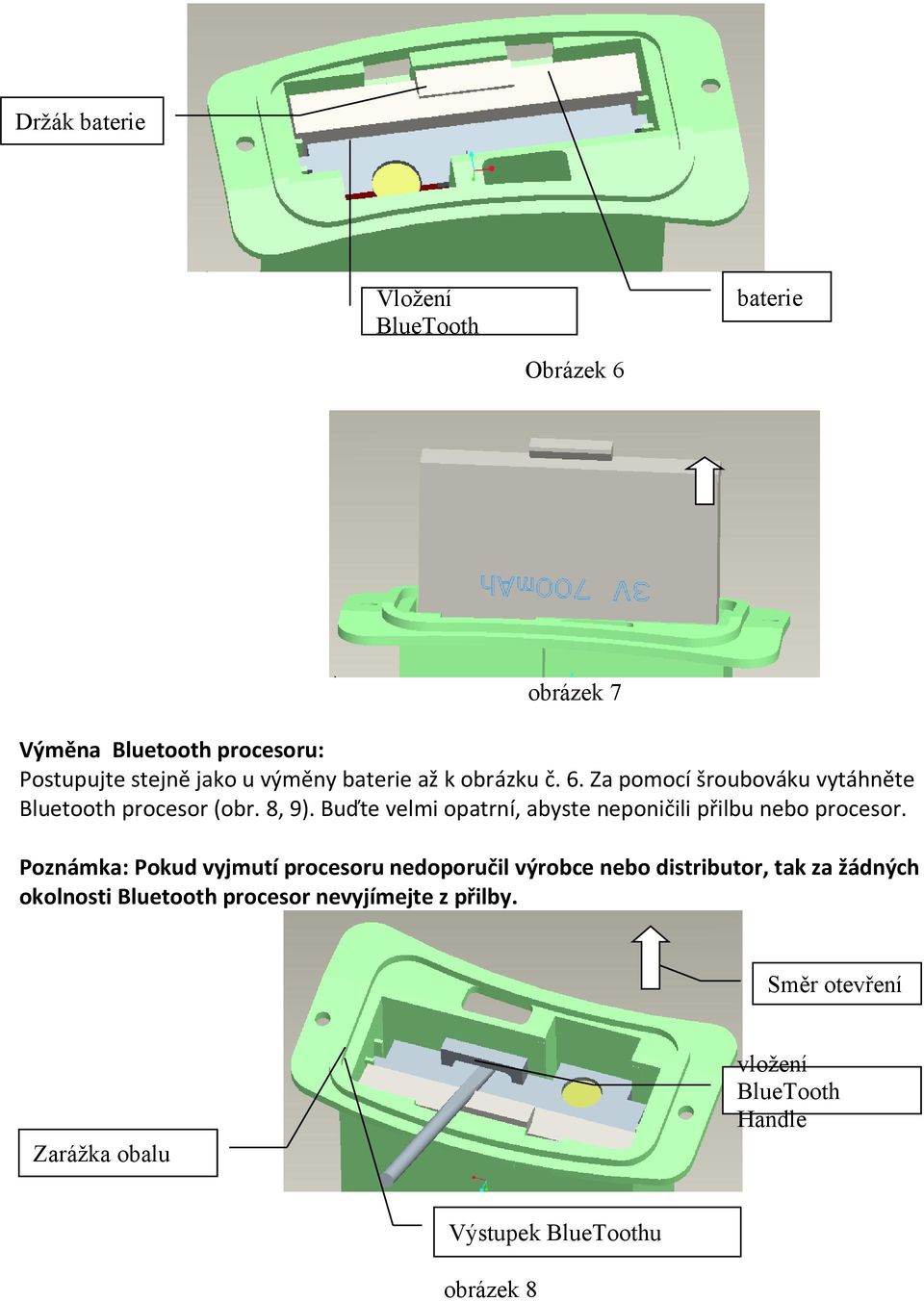 Buďte velmi opatrní, abyste neponičili přilbu nebo procesor.