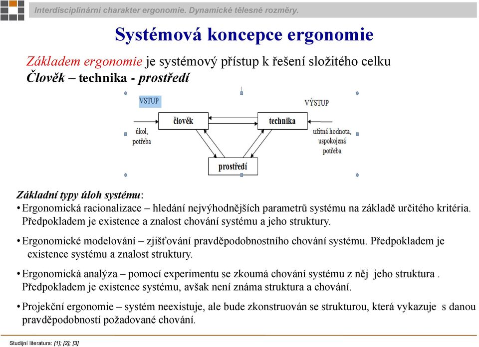 Ergonomické modelování zjišťování pravděpodobnostního chování systému. Předpokladem je existence systému a znalost struktury.