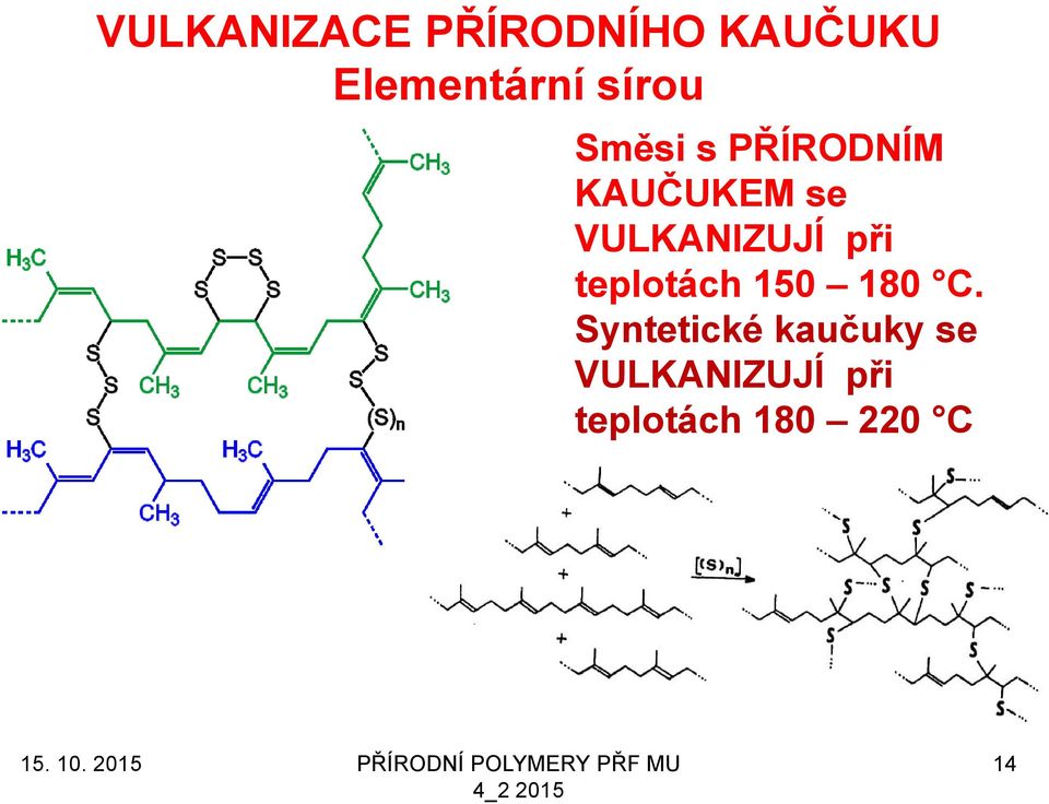 VULKANIZUJÍ při teplotách 150 180 C.