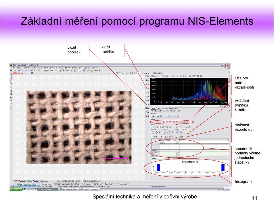 kměření možnost exportu dat naměřené hodnoty včetně jednoduché