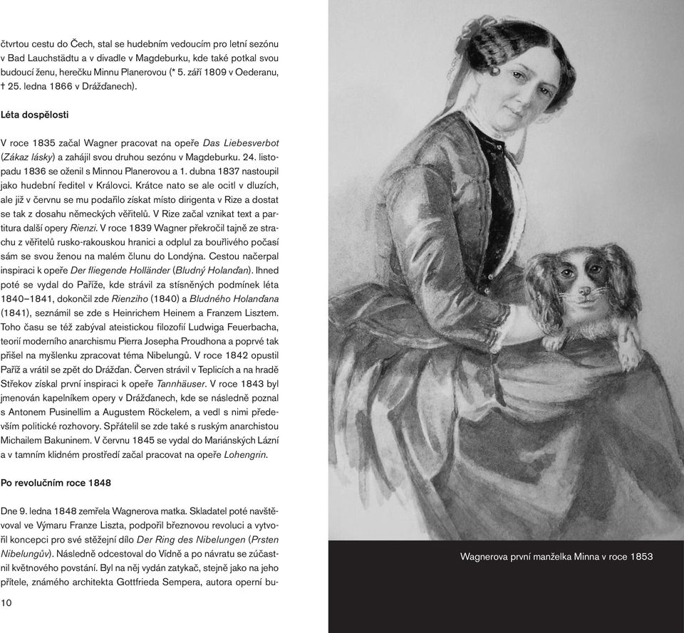 listopadu 1836 se oženil s Minnou Planerovou a 1. dubna 1837 nastoupil jako hudební ředitel v Královci.