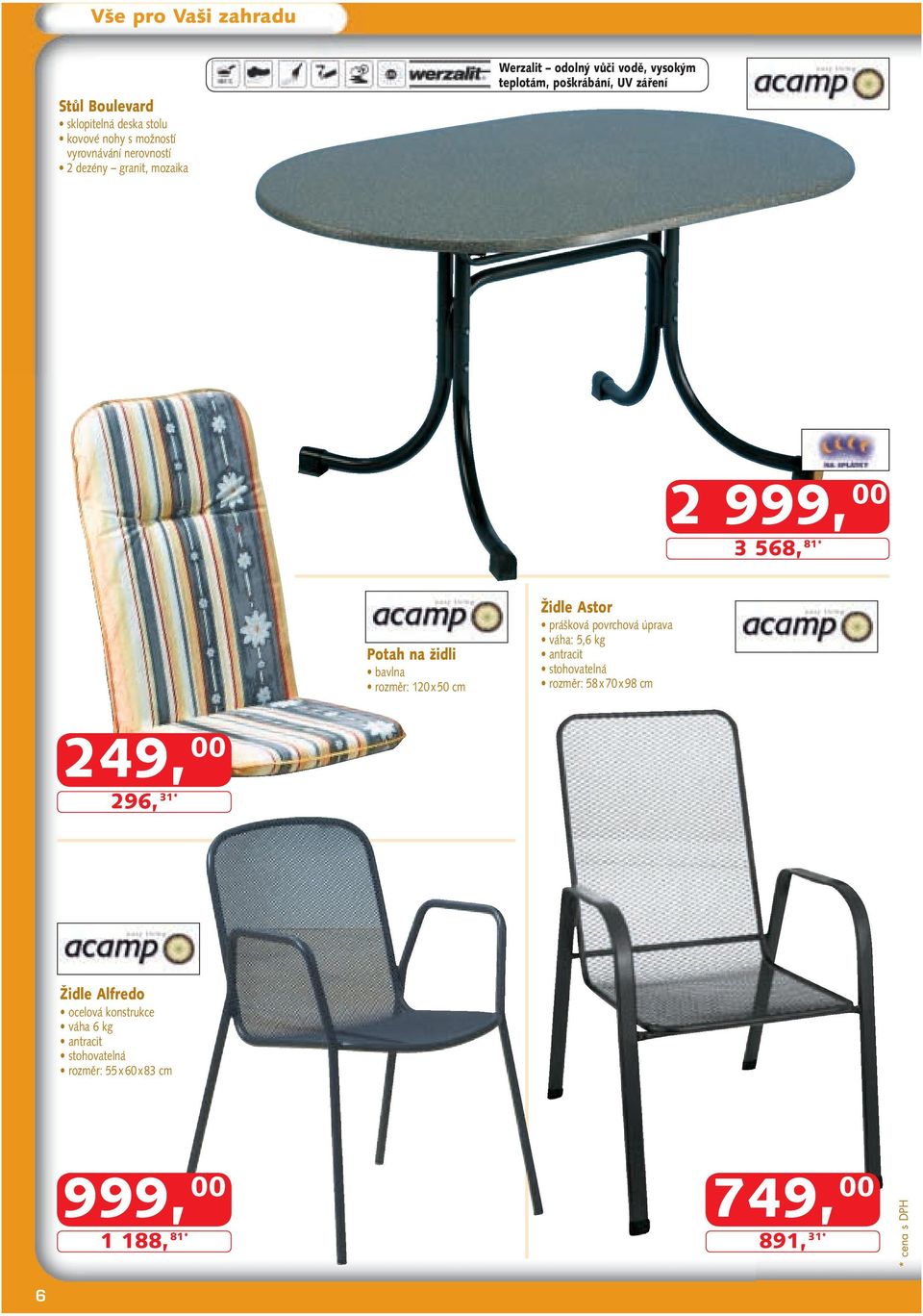 cm Židle Astor prášková povrchová úprava váha: 5,6 kg antracit stohovatelná rozměr: 58 x 70 x 98 cm 249, 00 296, 31*