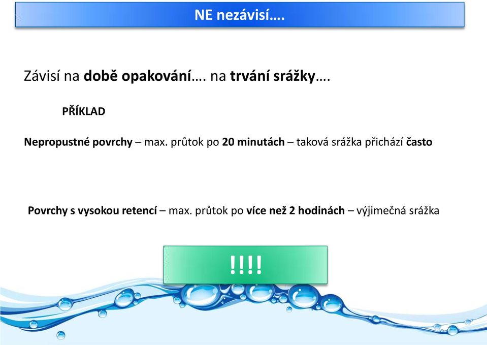 průtok po 20 minutách taková srážka přichází často