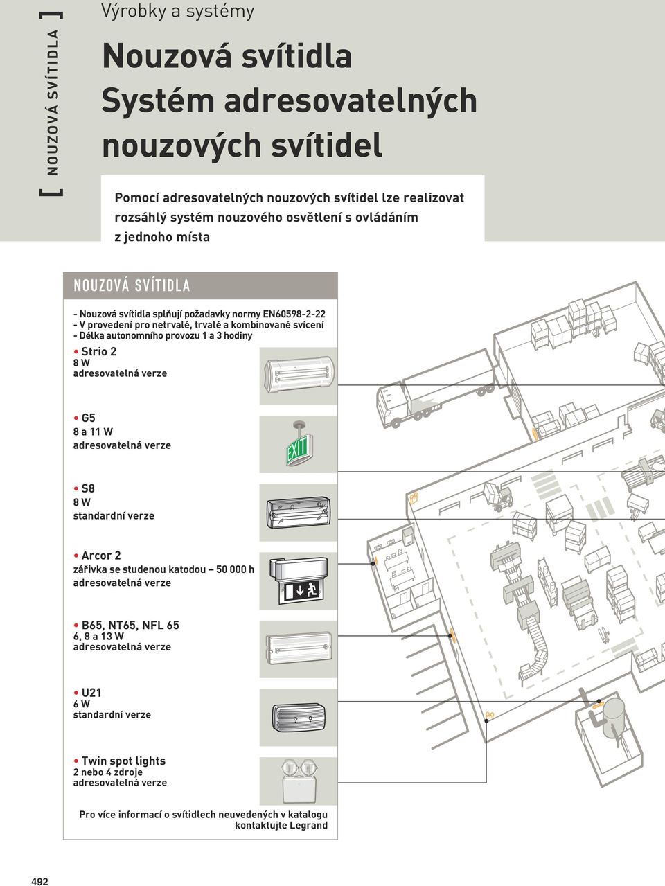 provozu 1 a 3 hodiny Strio 2 8 W adresovatelná verze G5 8 a 11 W adresovatelná verze S8 8 W standardní verze Arcor 2 zářivka se studenou katodou 50 000 h adresovatelná verze B65, NT65,