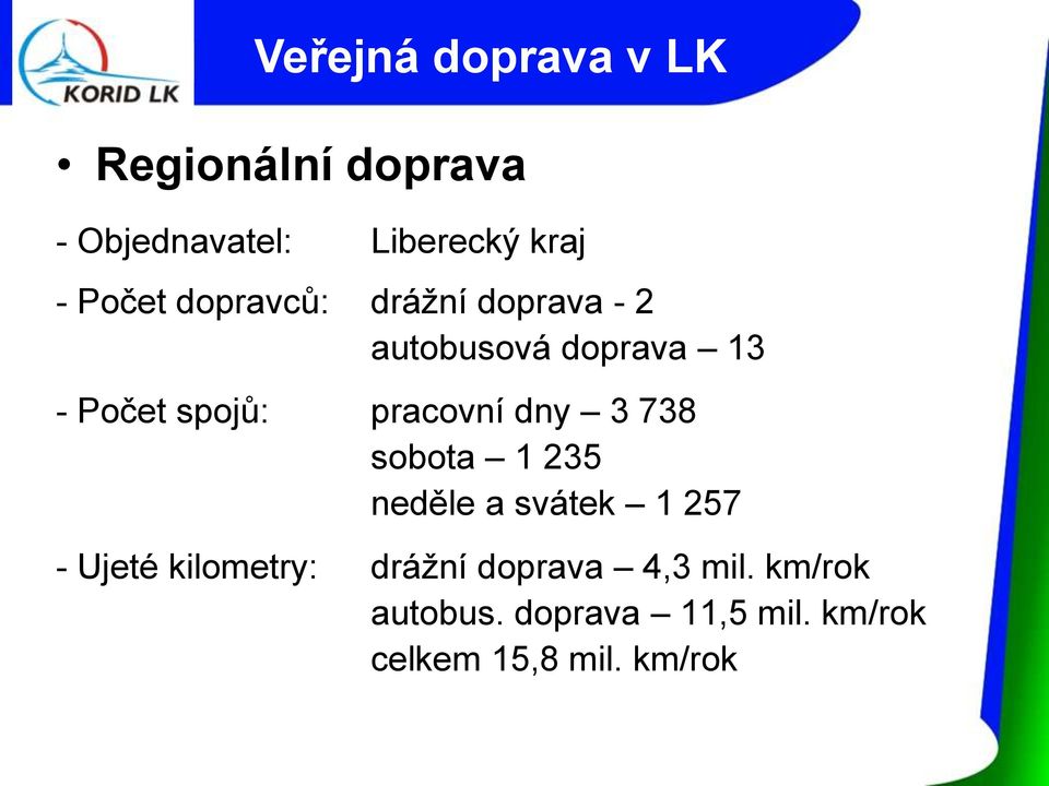 pracovní dny 3 738 sobota 1 235 neděle a svátek 1 257 - Ujeté kilometry: