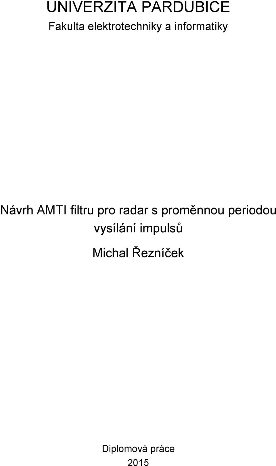filtru pro radar s proměnnou periodou