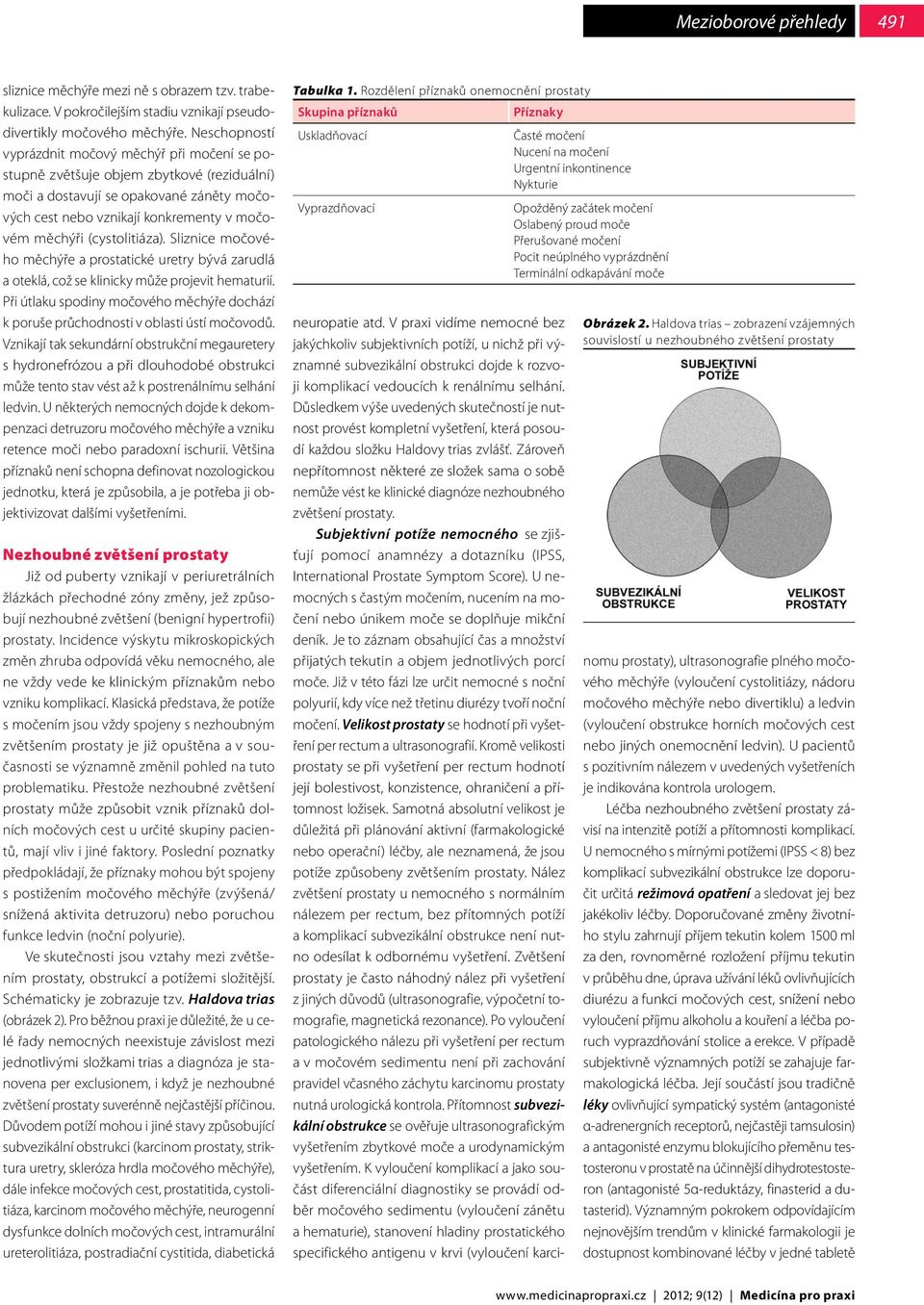 (cystolitiáza). Sliznice močového měchýře a prostatické uretry bývá zarudlá a oteklá, což se klinicky může projevit hematurií.