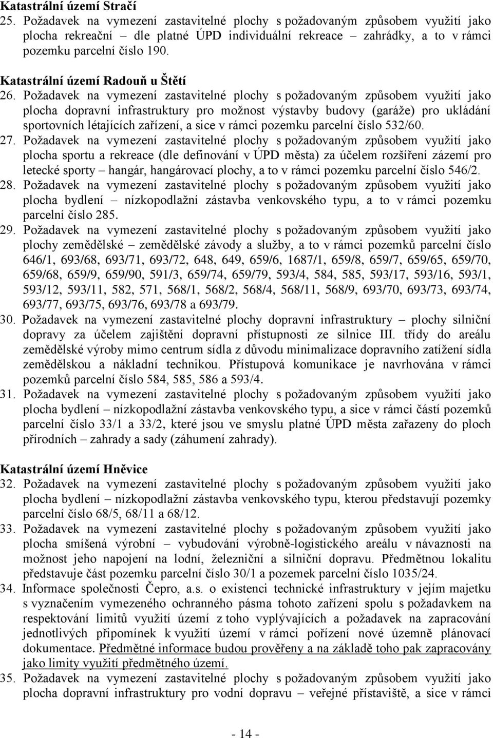 Katastrální území Radouň u Štětí 26.