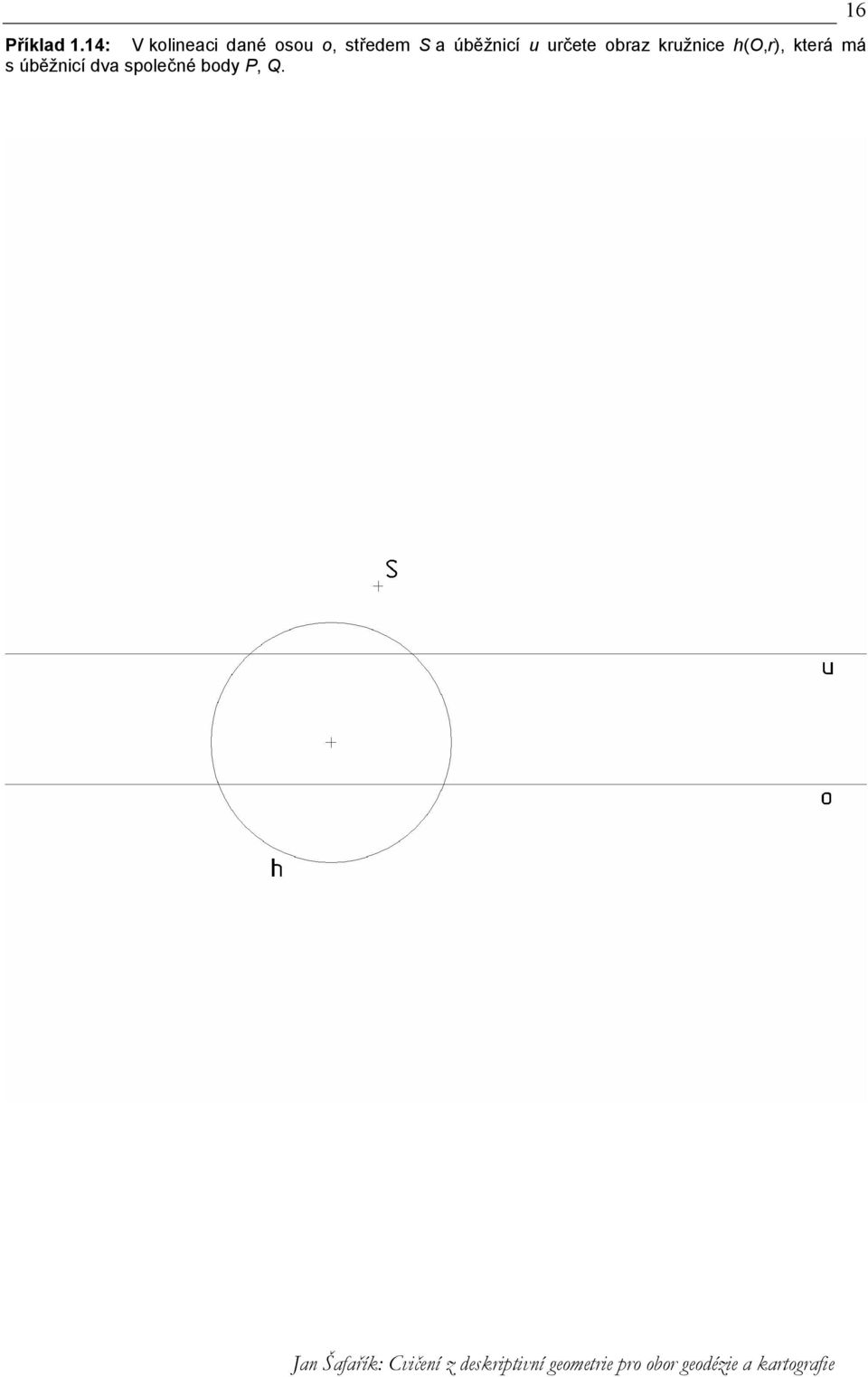 středem S a úběžnicí u určete