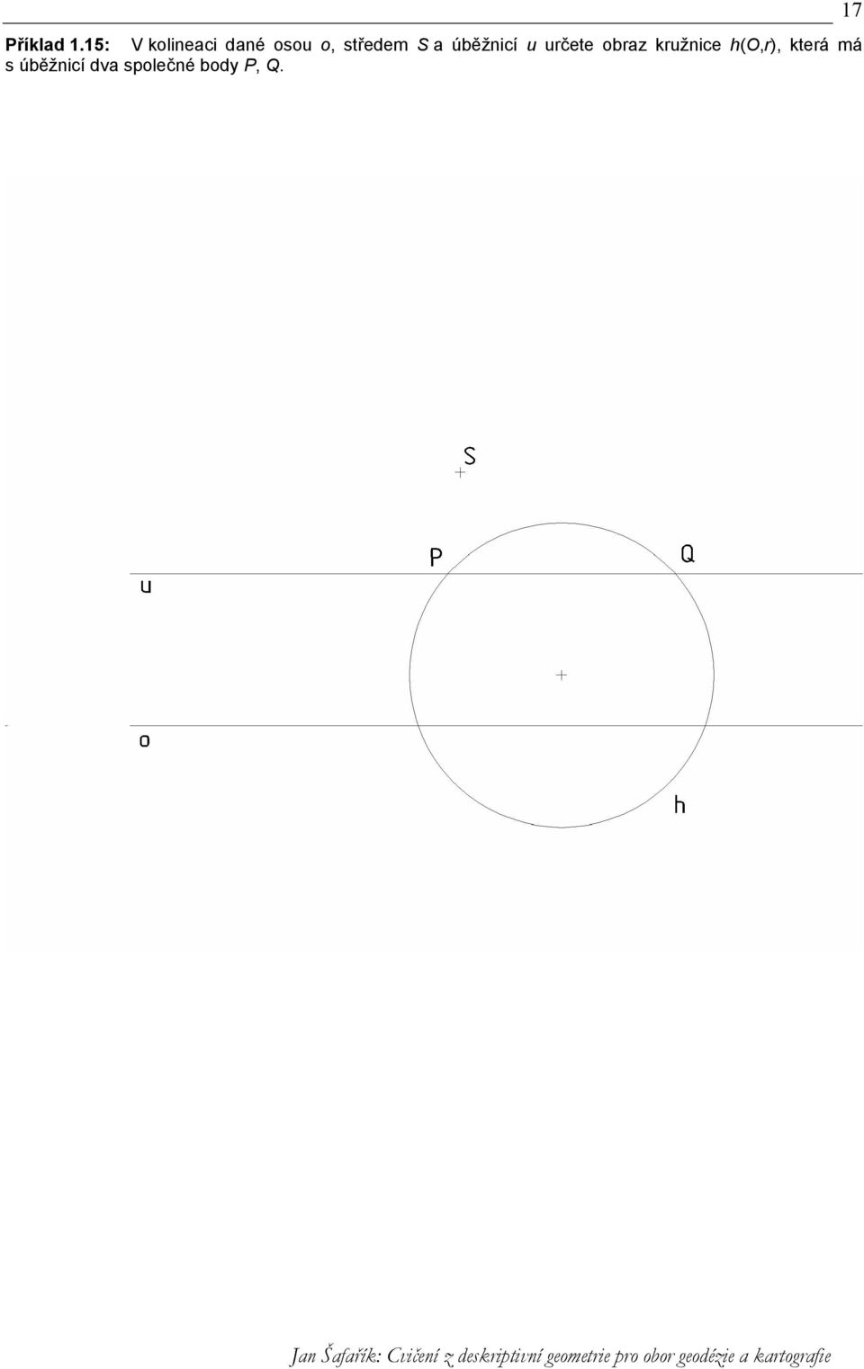 středem S a úběžnicí u určete