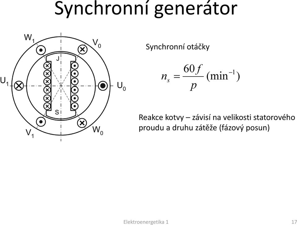 velikosti statorového proudu a druhu
