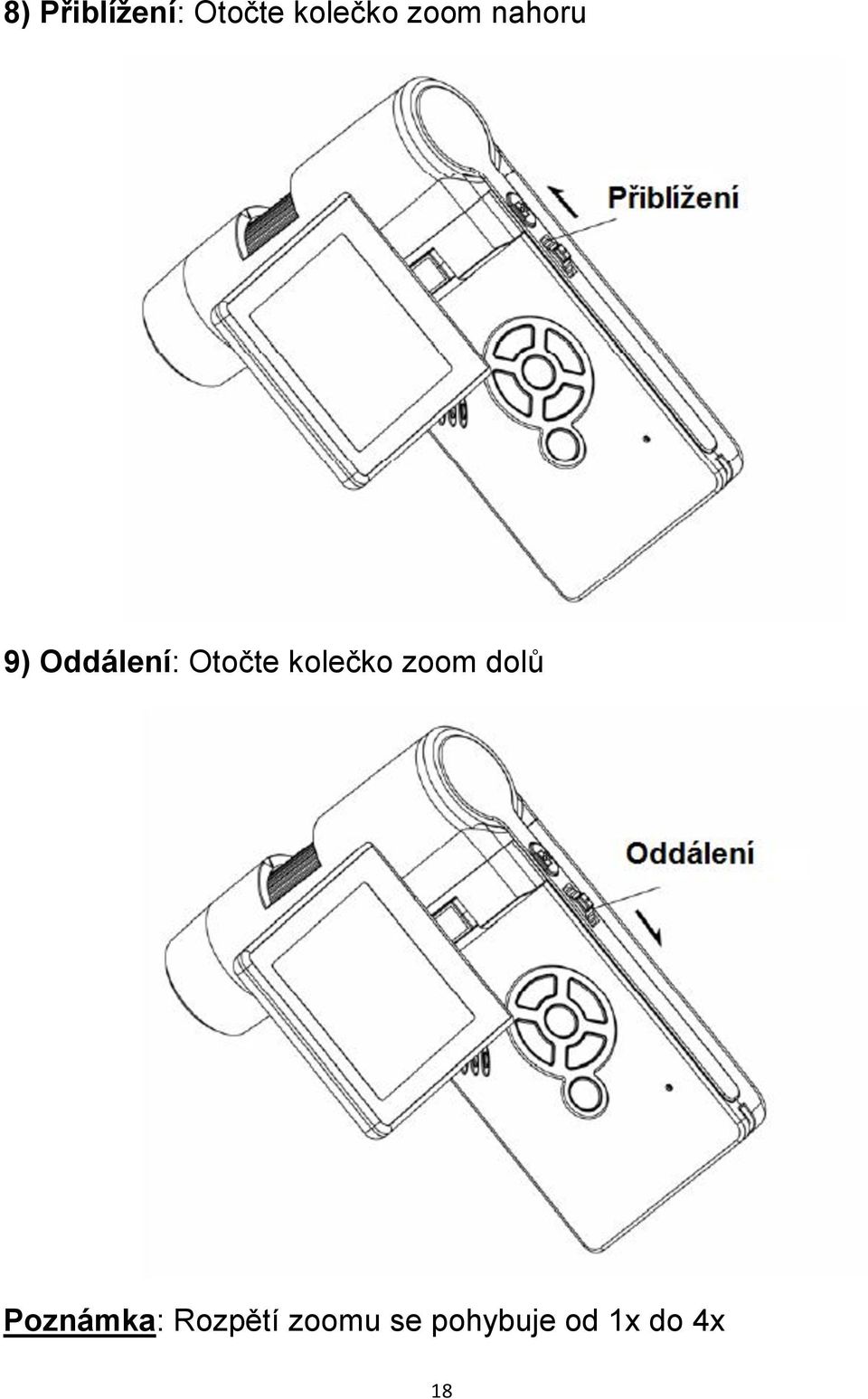 kolečko zoom dolů Poznámka:
