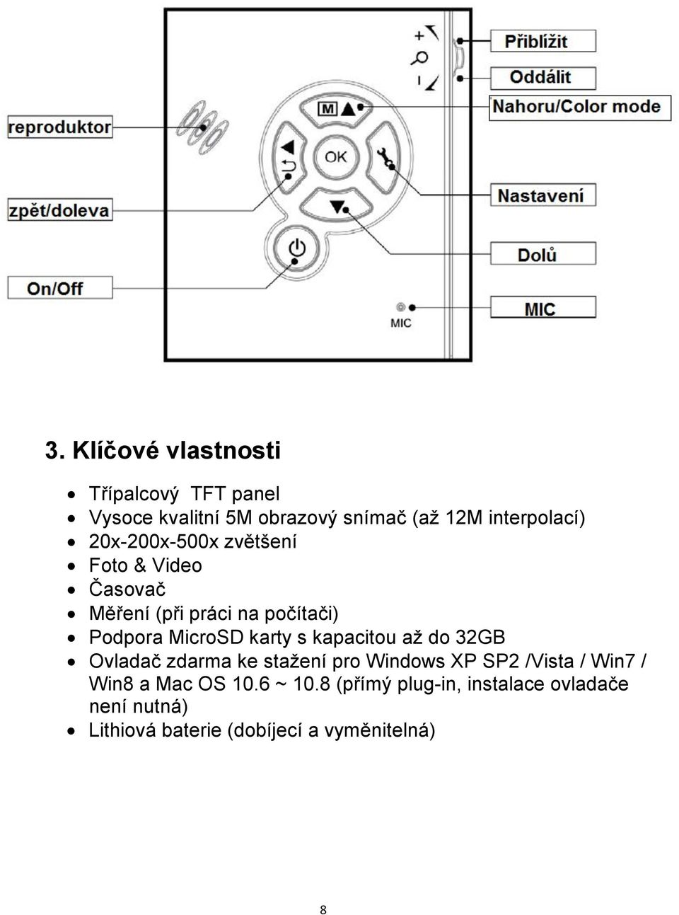 kapacitou až do 32GB Ovladač zdarma ke stažení pro Windows XP SP2 /Vista / Win7 / Win8 a Mac OS 10.