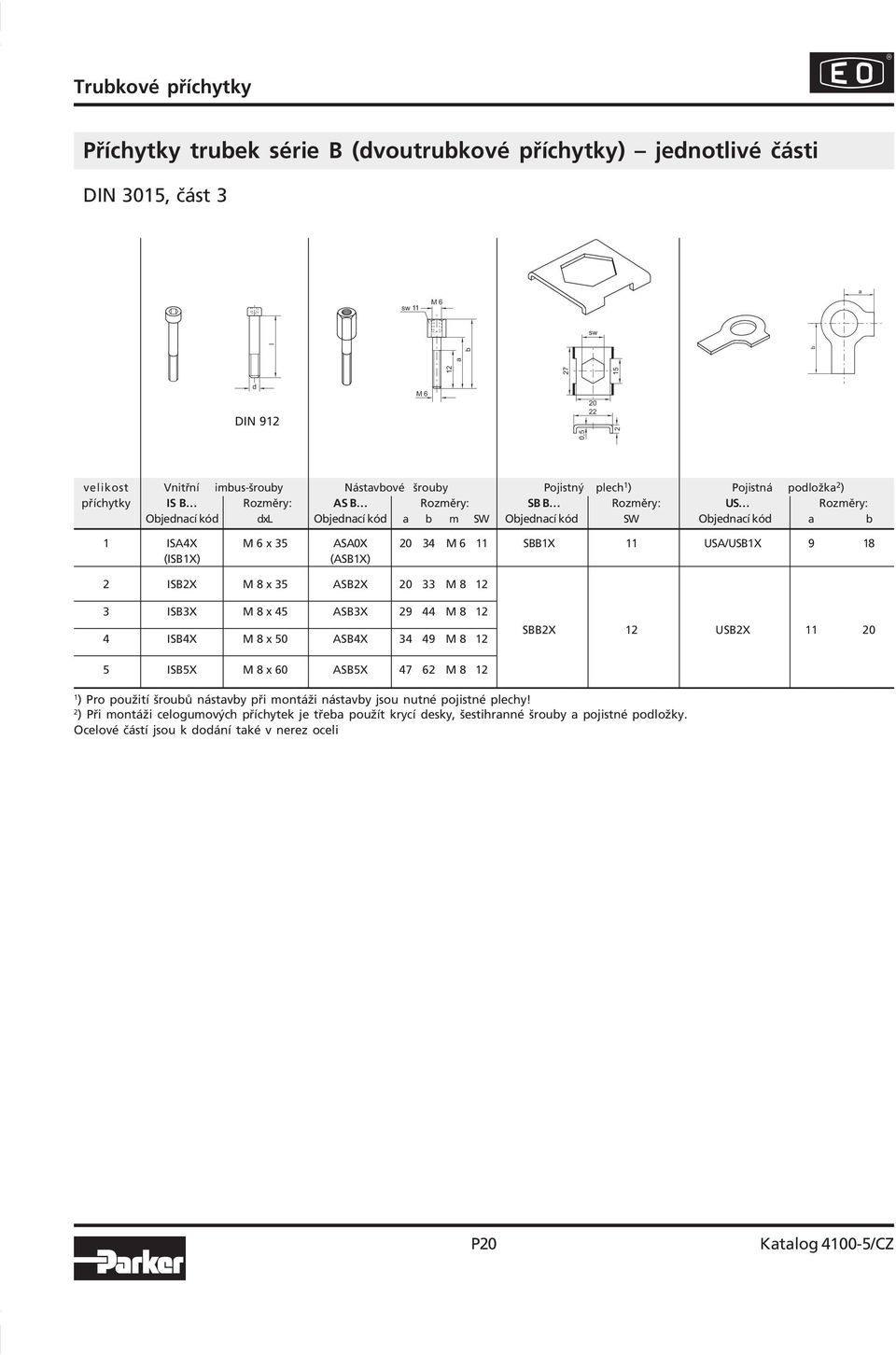 8 (ISBX) (ASBX) 2 ISB2X M 8 x 35 ASB2X 20 33 M 8 2 3 ISB3X M 8 x 45 ASB3X 29 44 M 8 2 4 ISB4X M 8 x 50 ASB4X 34 49 M 8 2 SBB2X 2 USB2X 20 5 ISB5X M 8 x 60 ASB5X 47 62 M 8 2 ) Pro použití šrouů