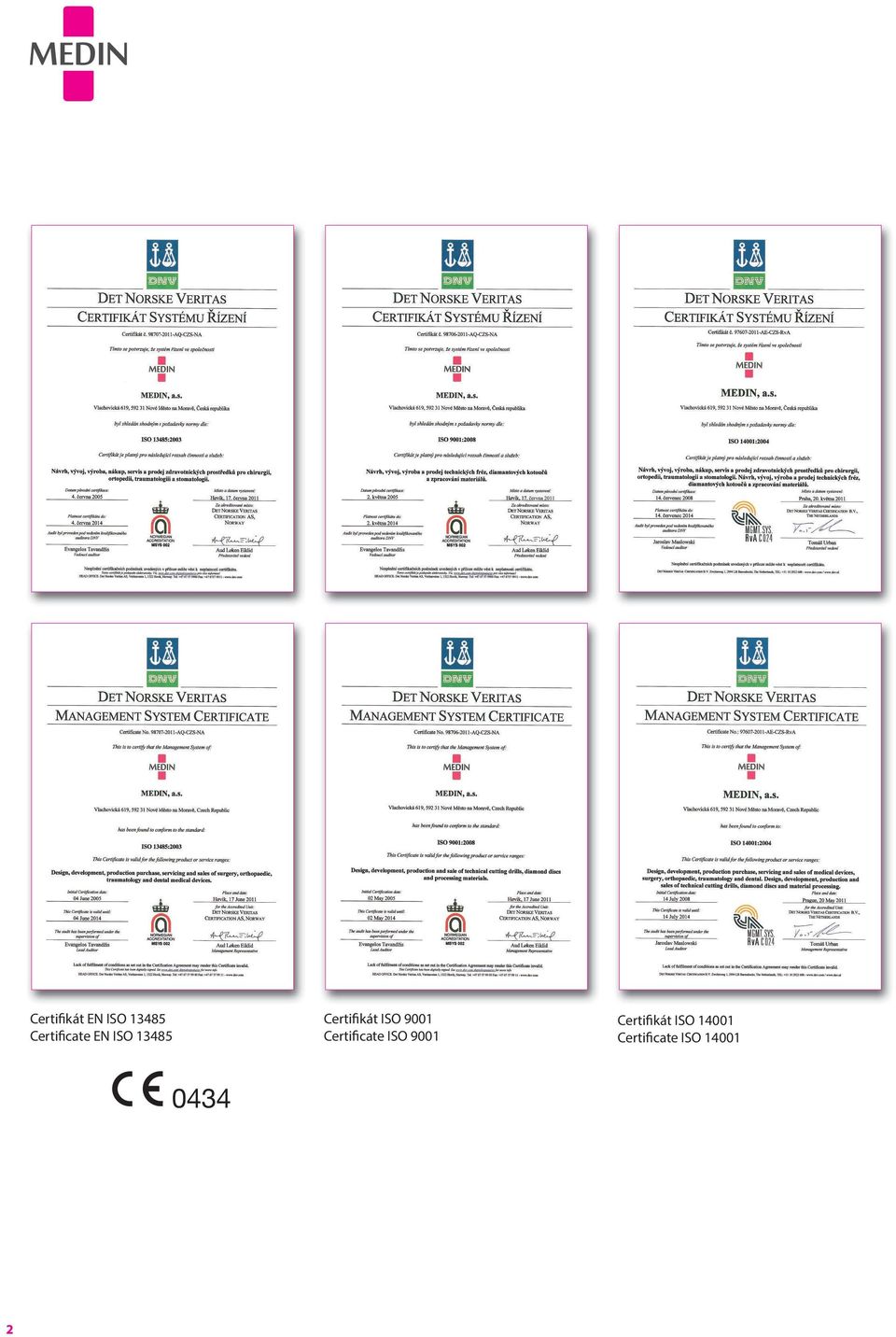 Certifikát ISO 9001 Certificate